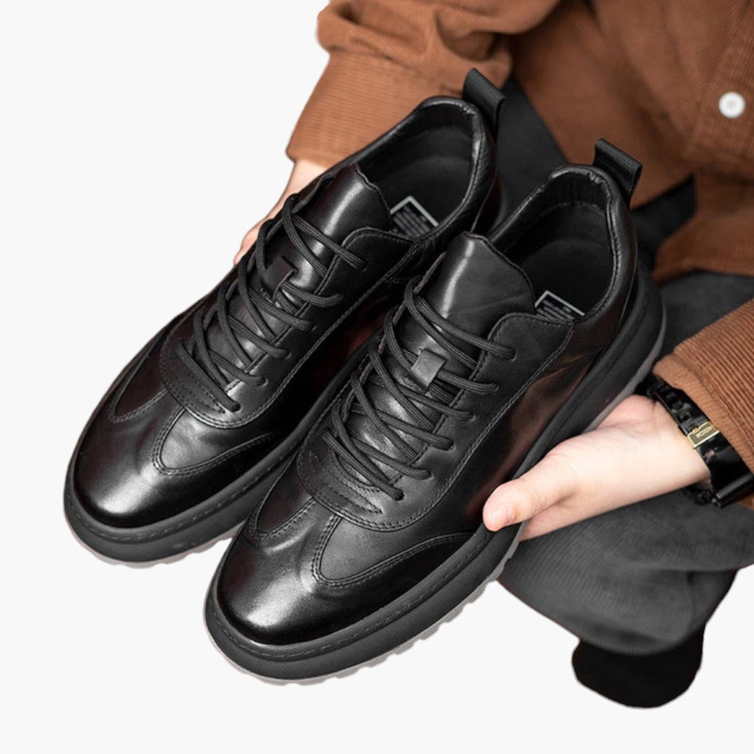 Herre lave sneakers med snørebånd foran og gummisål