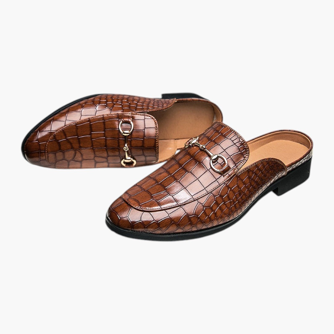 Hommes Mocassins avec Motif Crocodile et Enfilage Facile