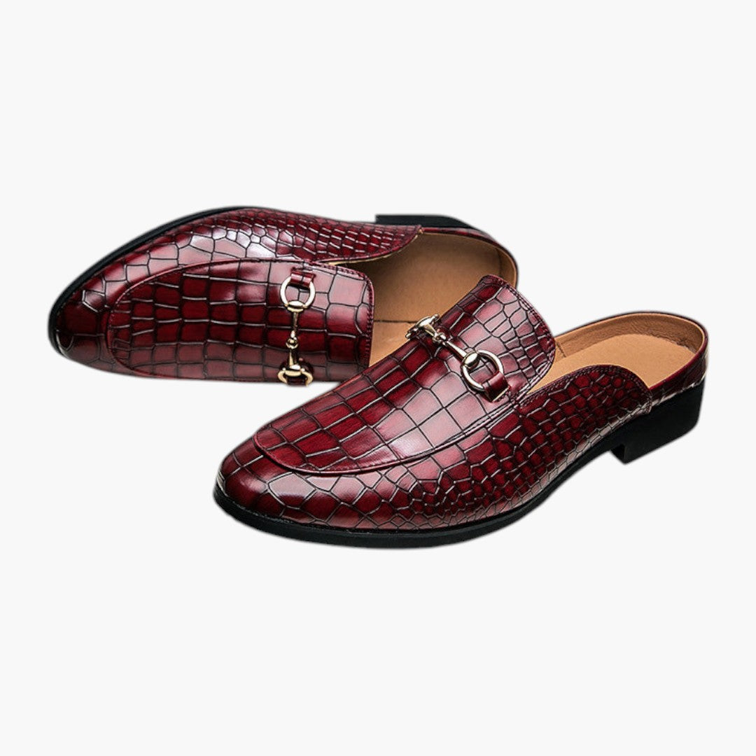 Herrmoccasiner med krokodilmönster och enkel påtagning