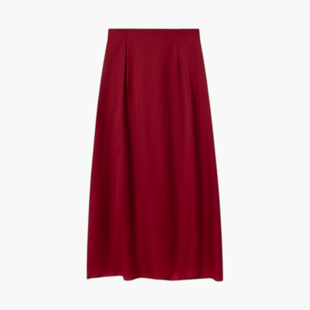 Saia Maxi Mulher com Cintura Alta e Bainha Direita