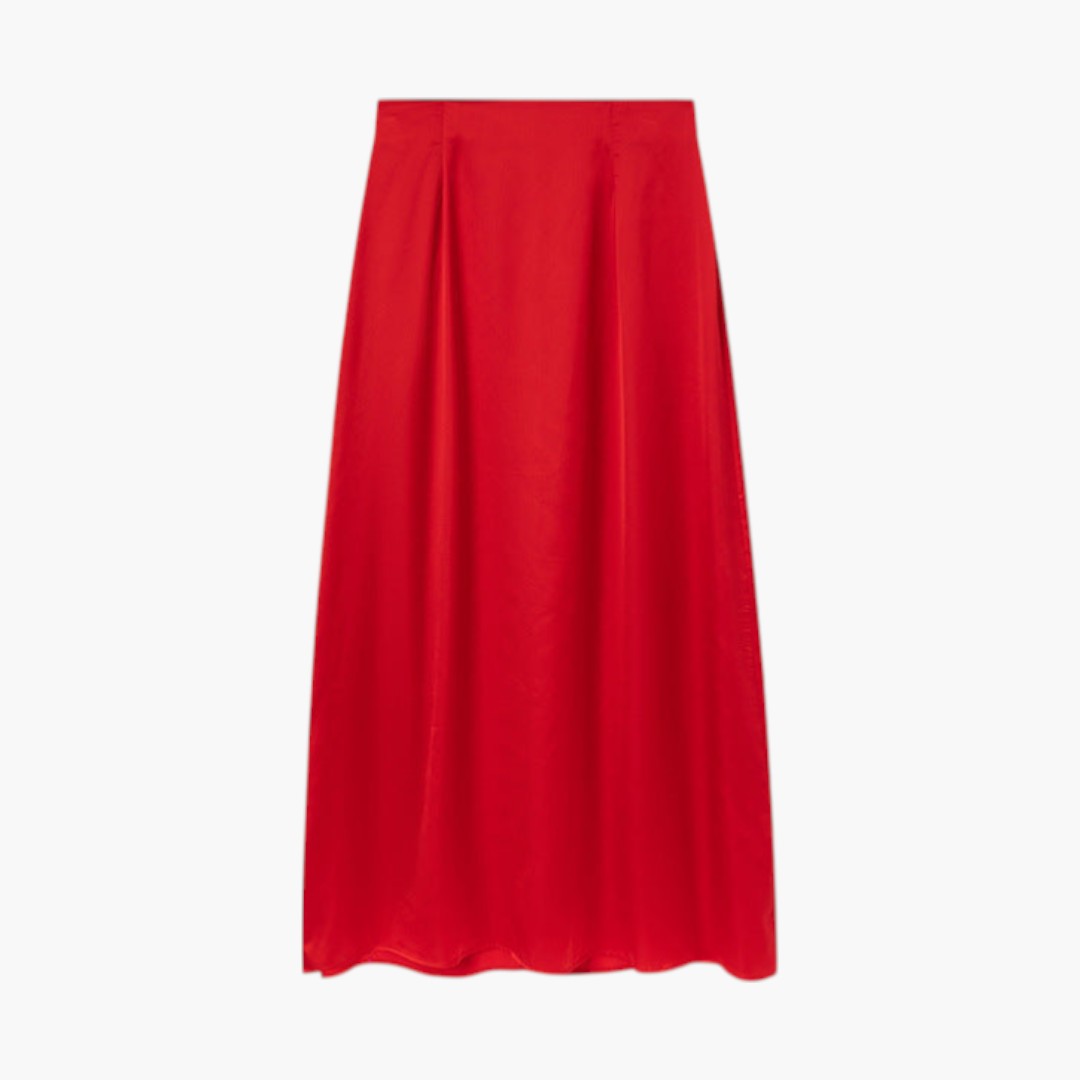 Saia Maxi Mulher com Cintura Alta e Bainha Direita