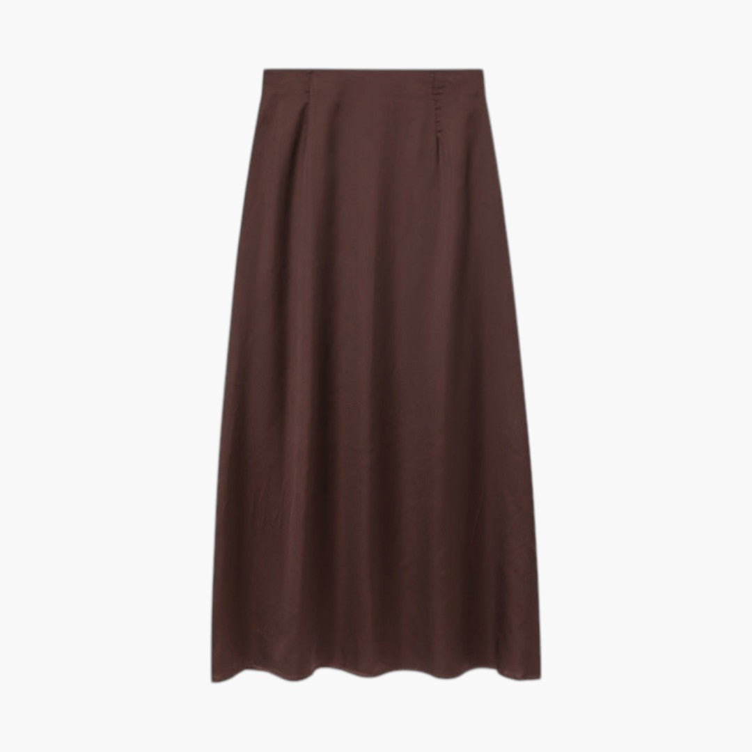 Saia Maxi Mulher com Cintura Alta e Bainha Direita