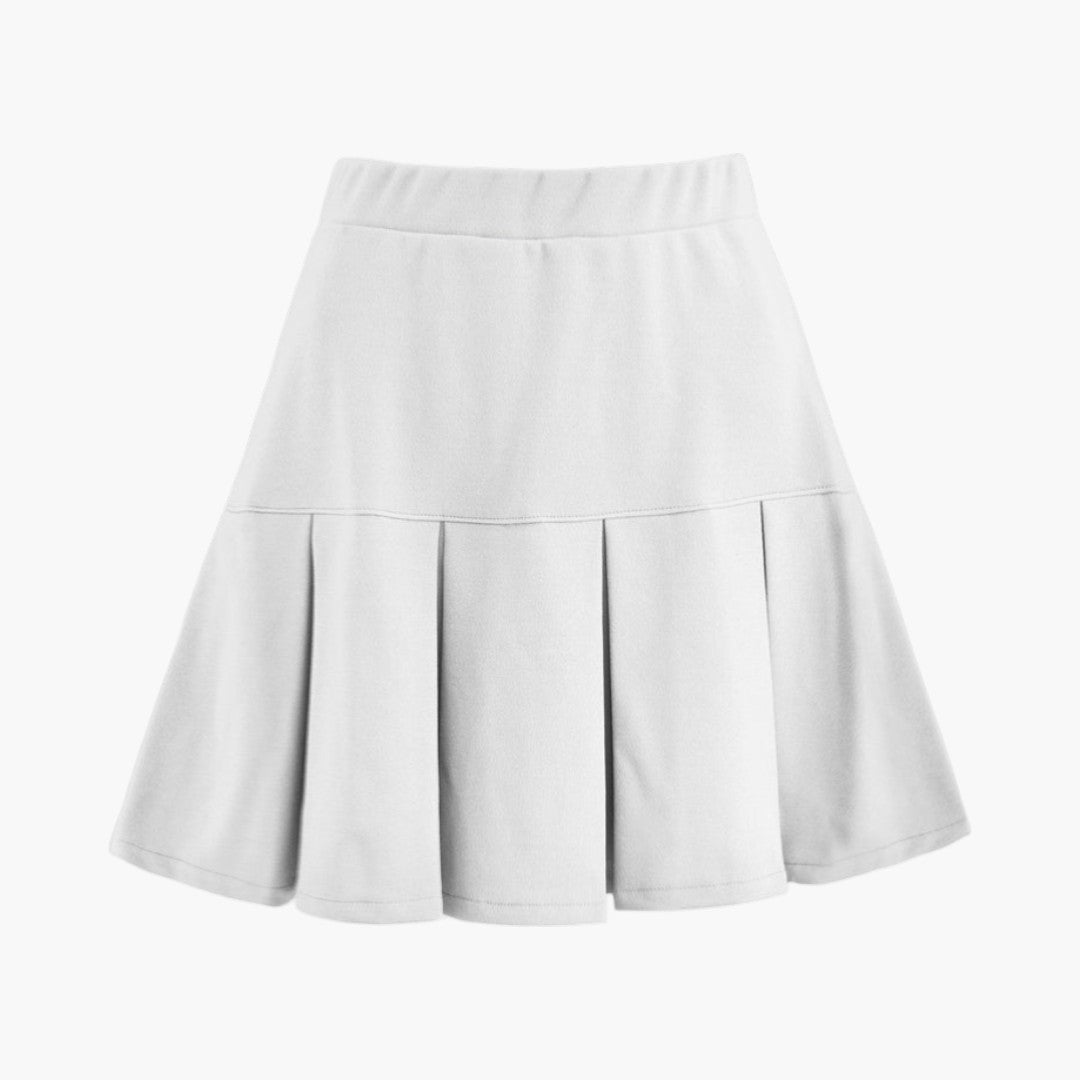 Jupe Mini Femme avec Taille Haute et Ourlet Plissé