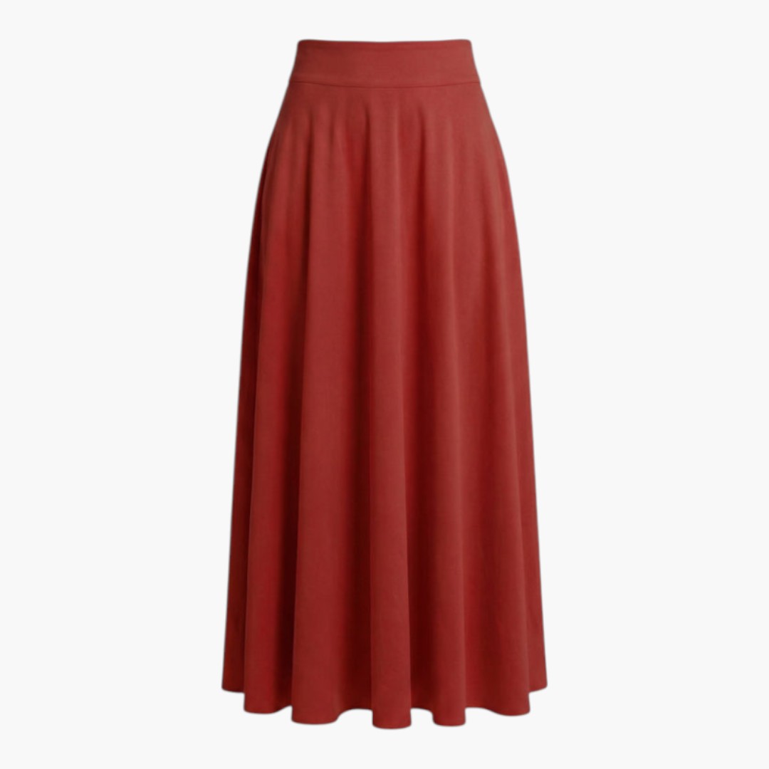 Jupe longue femme avec poches latérales et large taille