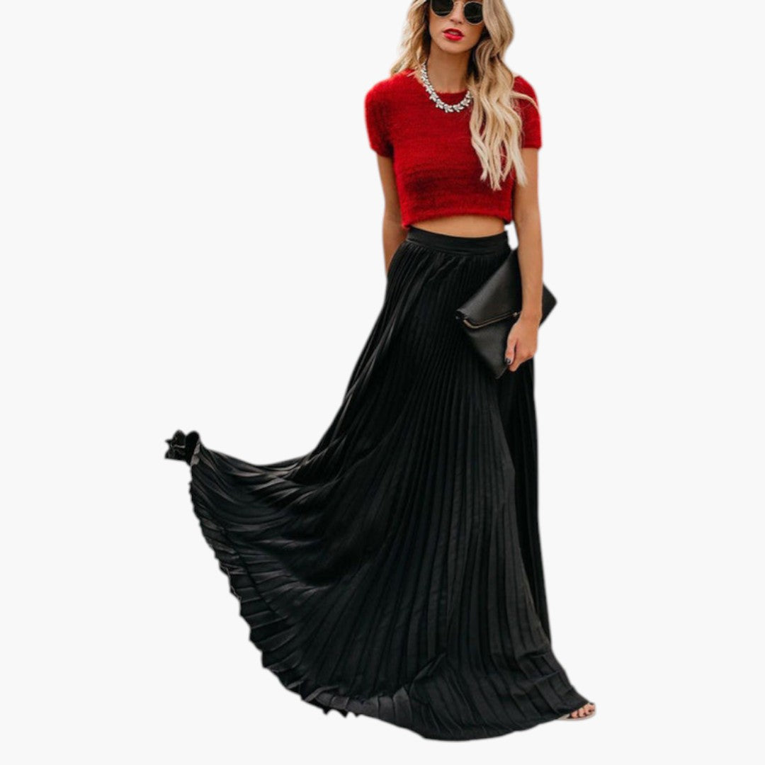 Jupe pour femme taille haute avec plis