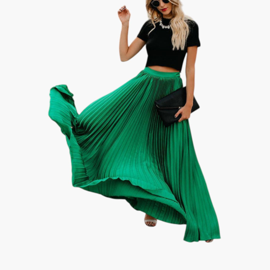 Jupe pour femme taille haute avec plis