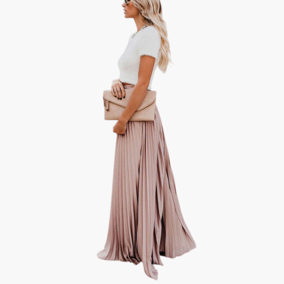 Jupe pour femme taille haute avec plis