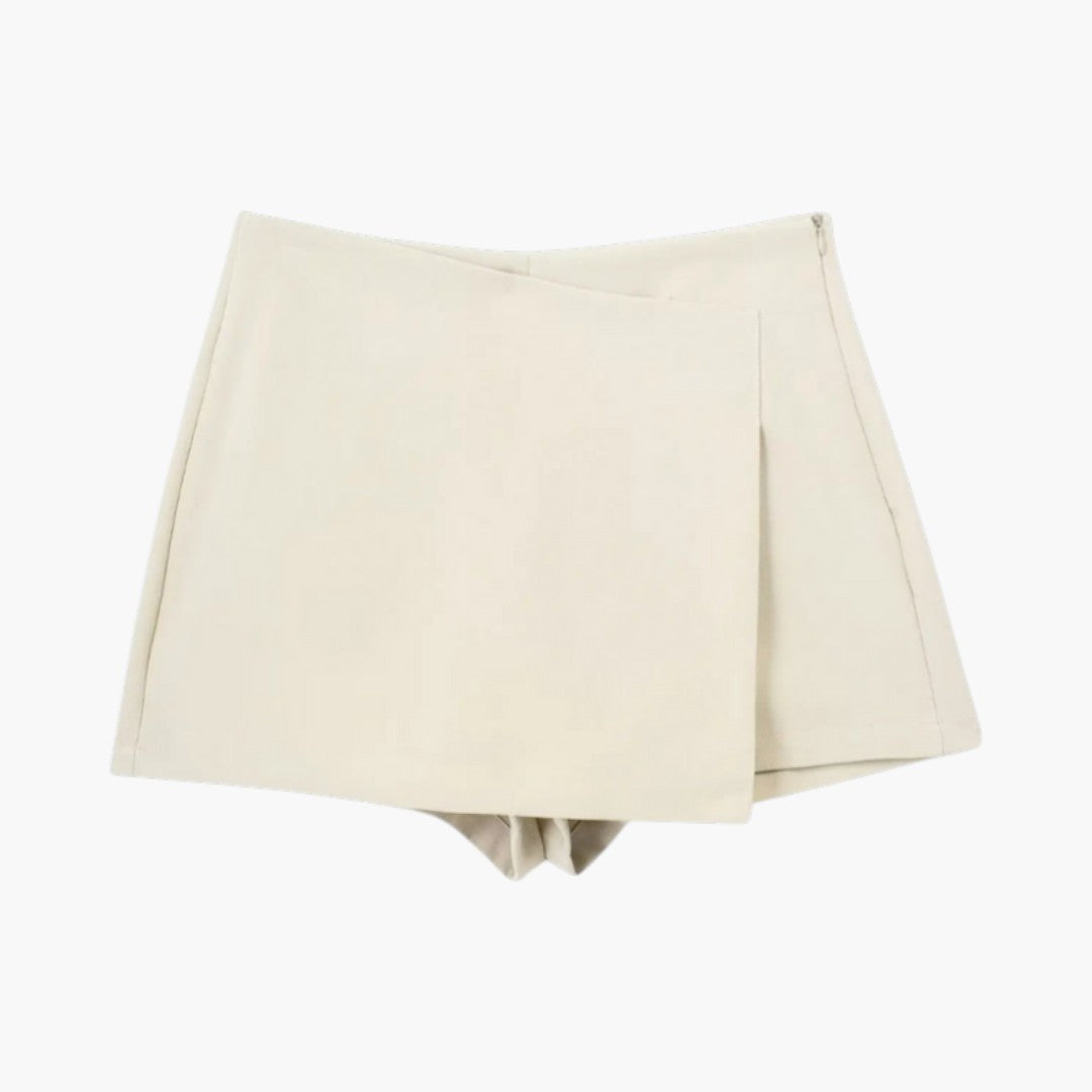Jupe short femme avec devant croisé et short intérieur