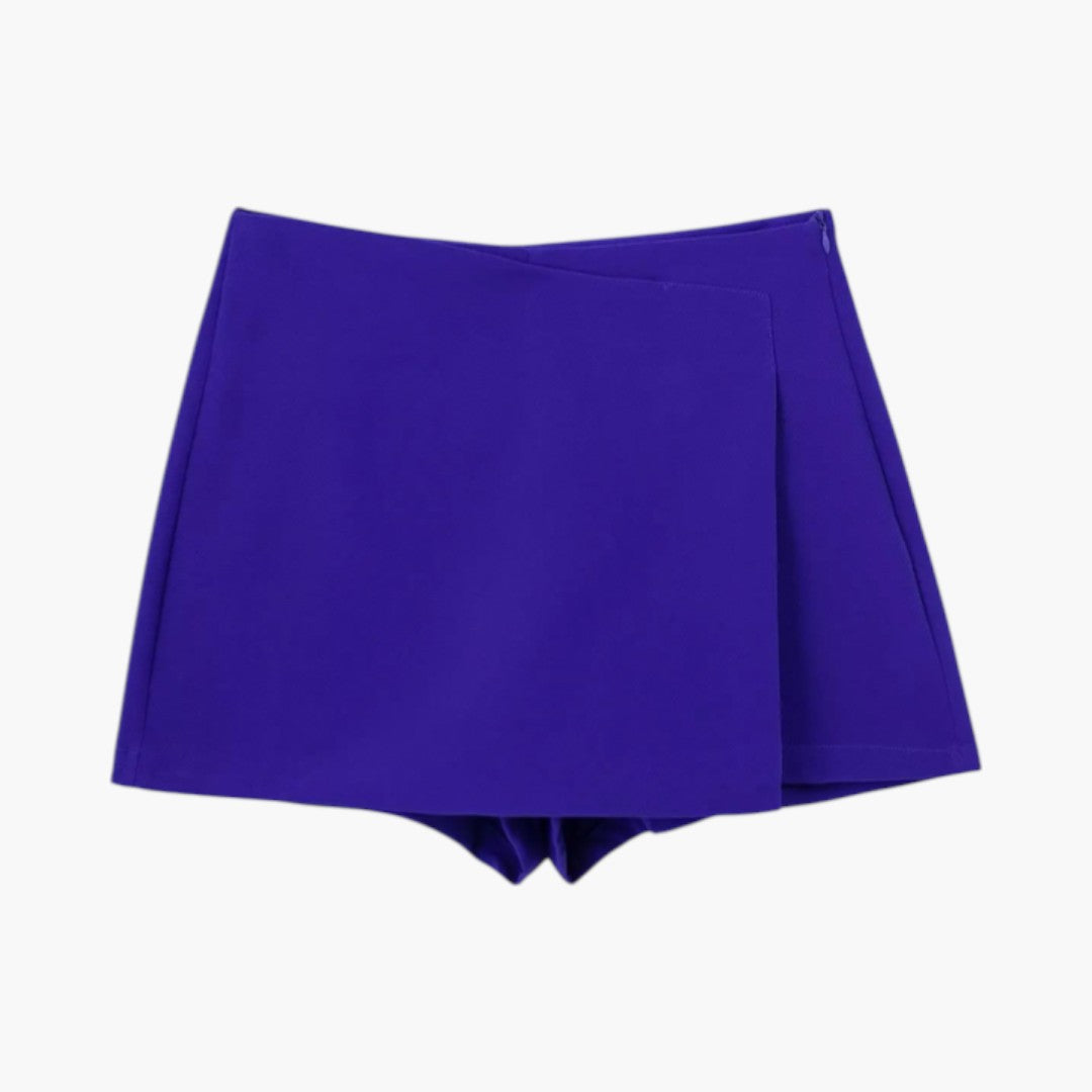 Jupe short femme avec devant croisé et short intérieur