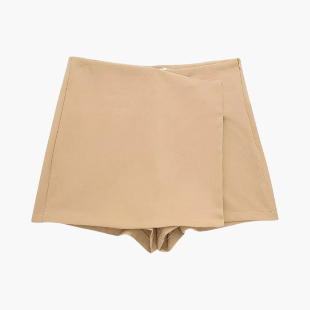 Jupe short femme avec devant croisé et short intérieur