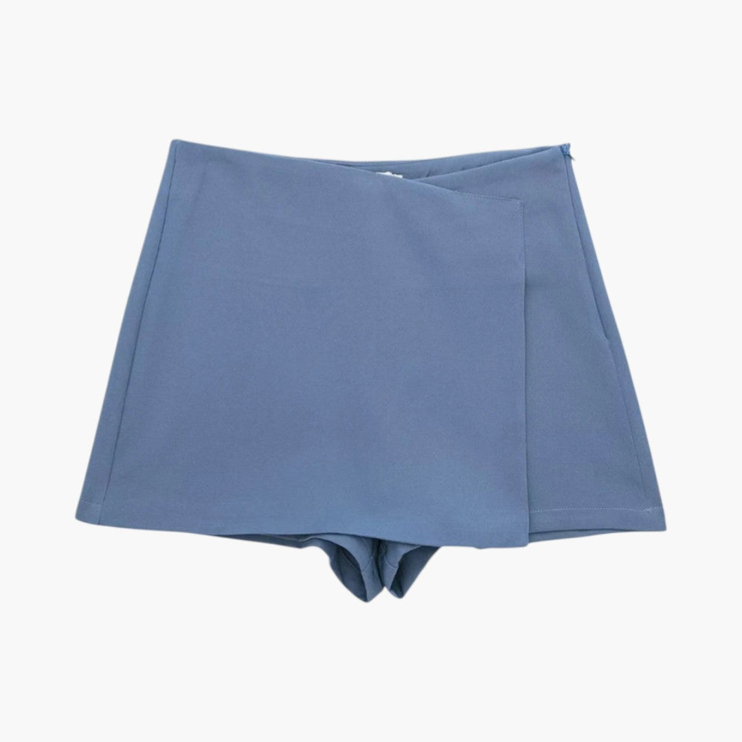 Jupe short femme avec devant croisé et short intérieur