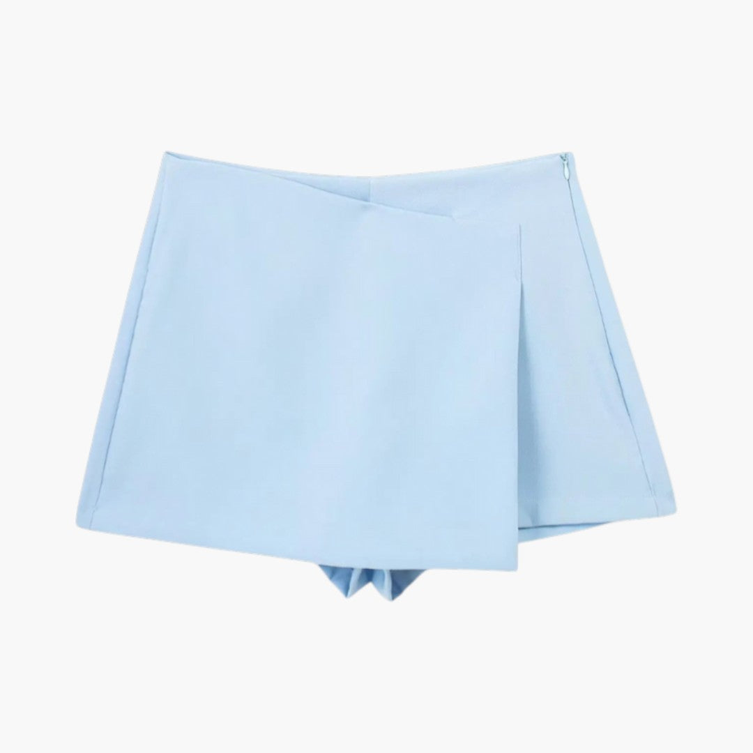 Jupe short femme avec devant croisé et short intérieur