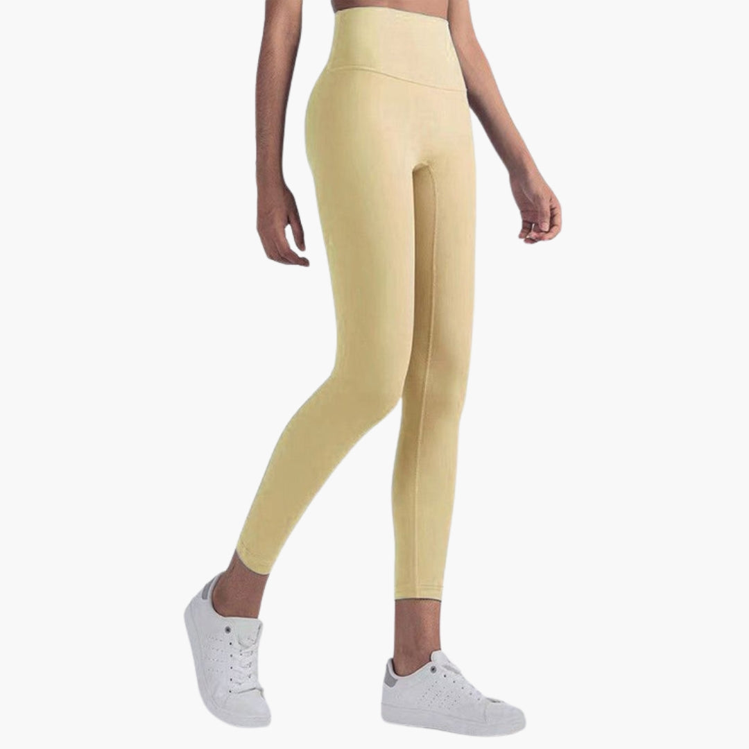 Legginsy sportowe damskie z wysokim stanem i długimi nogawkami