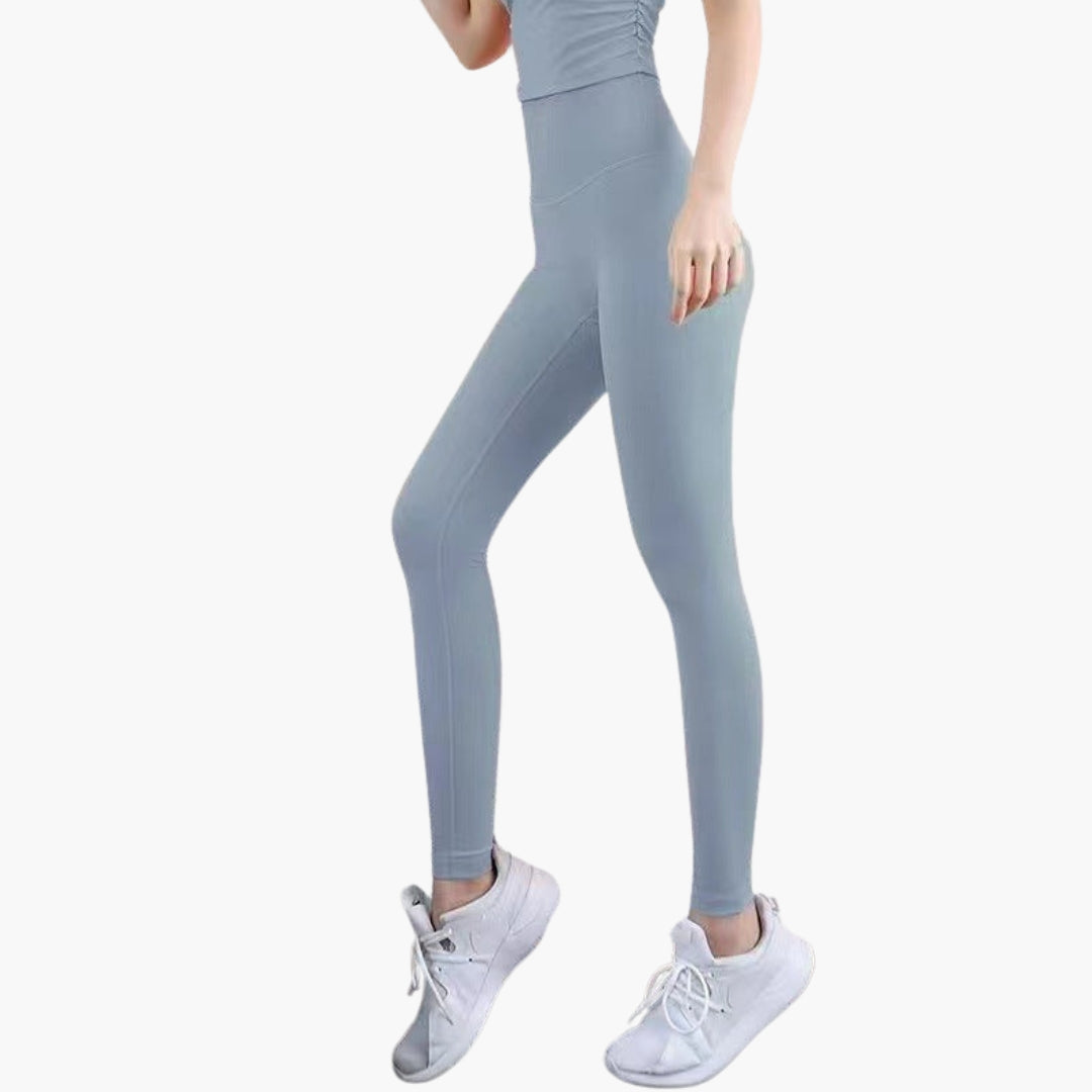 Legginsy sportowe damskie z wysokim stanem i długimi nogawkami