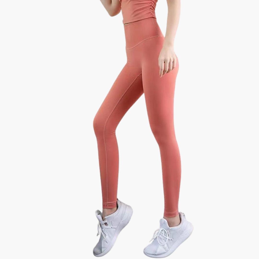 Legginsy sportowe damskie z wysokim stanem i długimi nogawkami