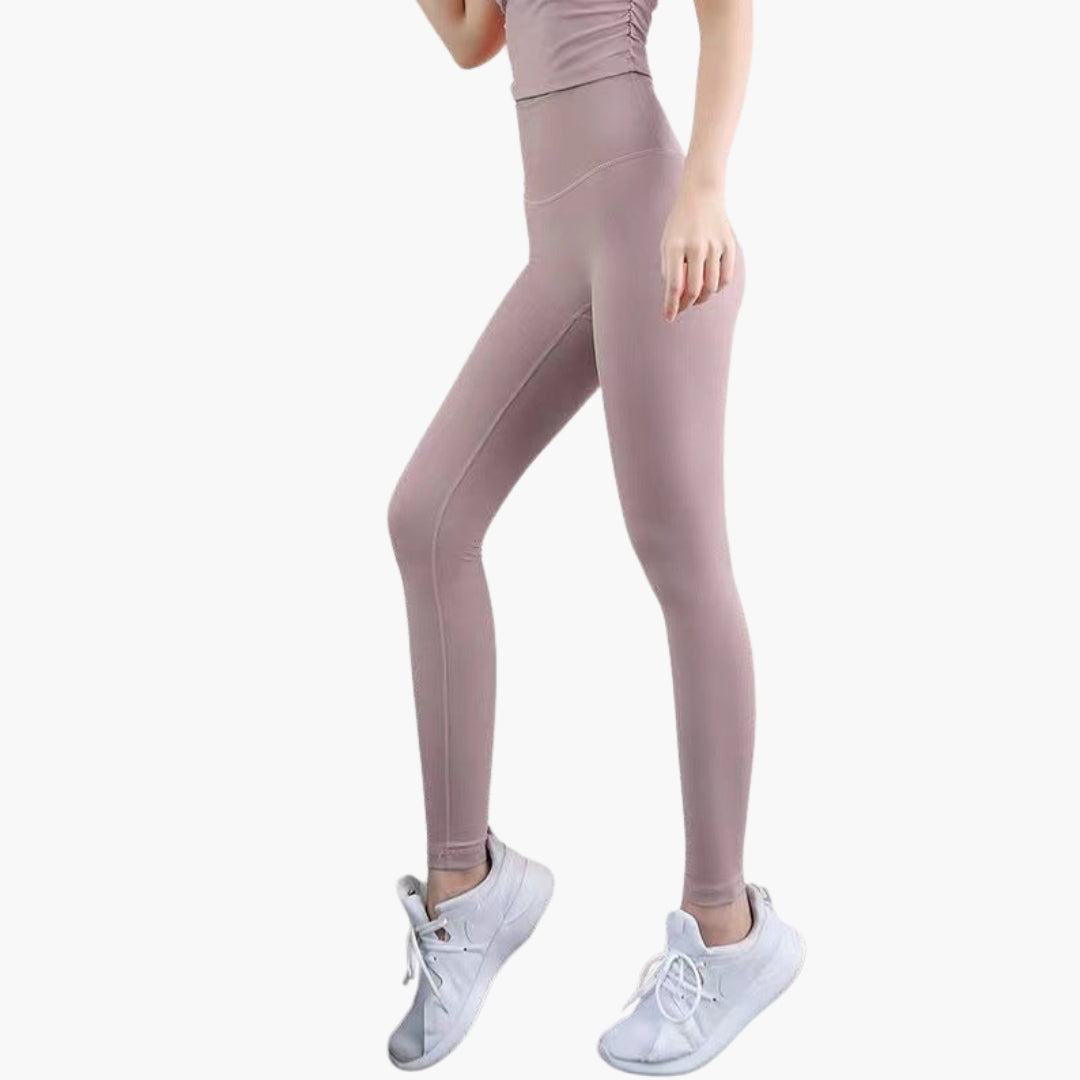 Legginsy sportowe damskie z wysokim stanem i długimi nogawkami