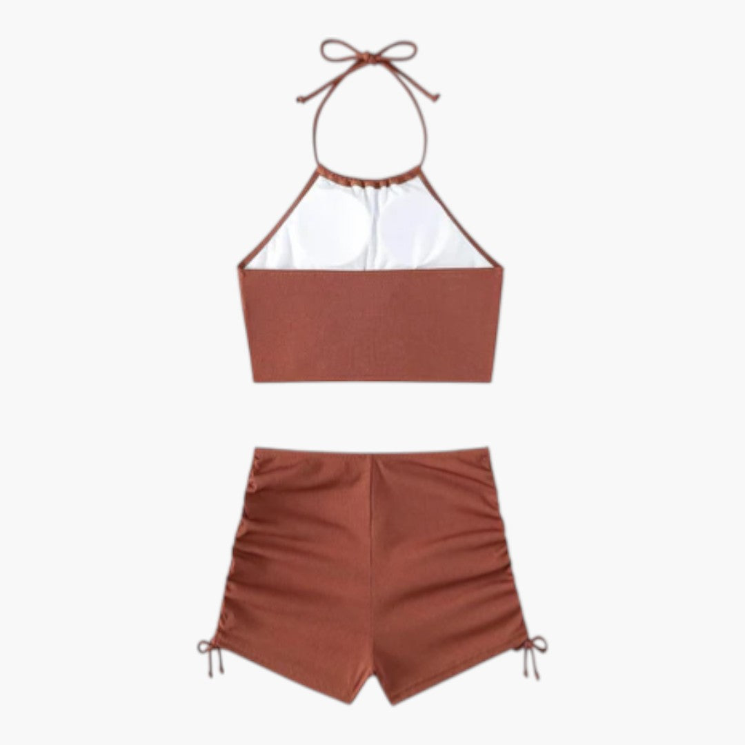 Badeanzug für Damen mit tief ausgeschnittenem Rücken und hoch taillierter Hose