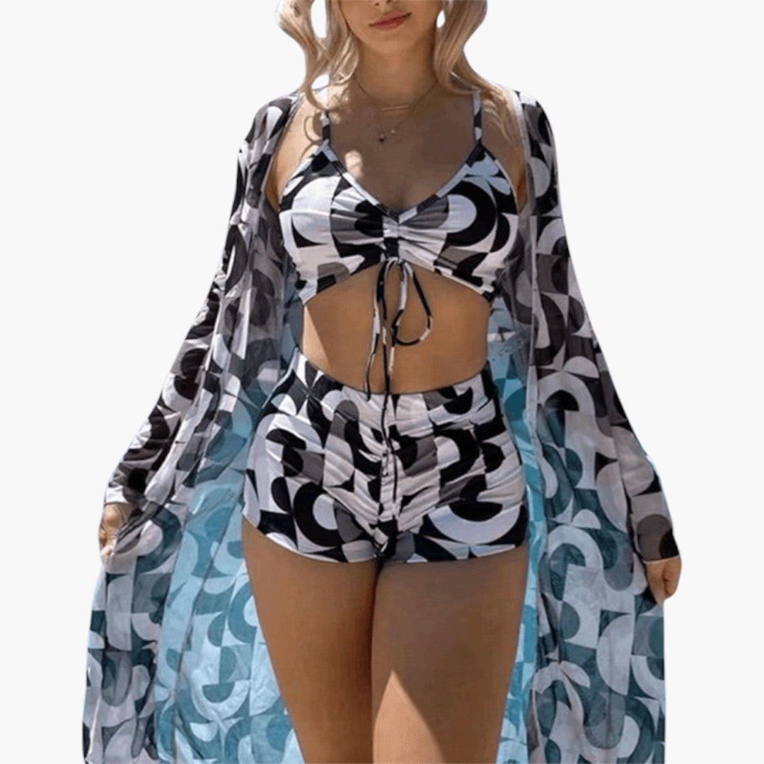 Completo bikini da donna con top a scollo a V