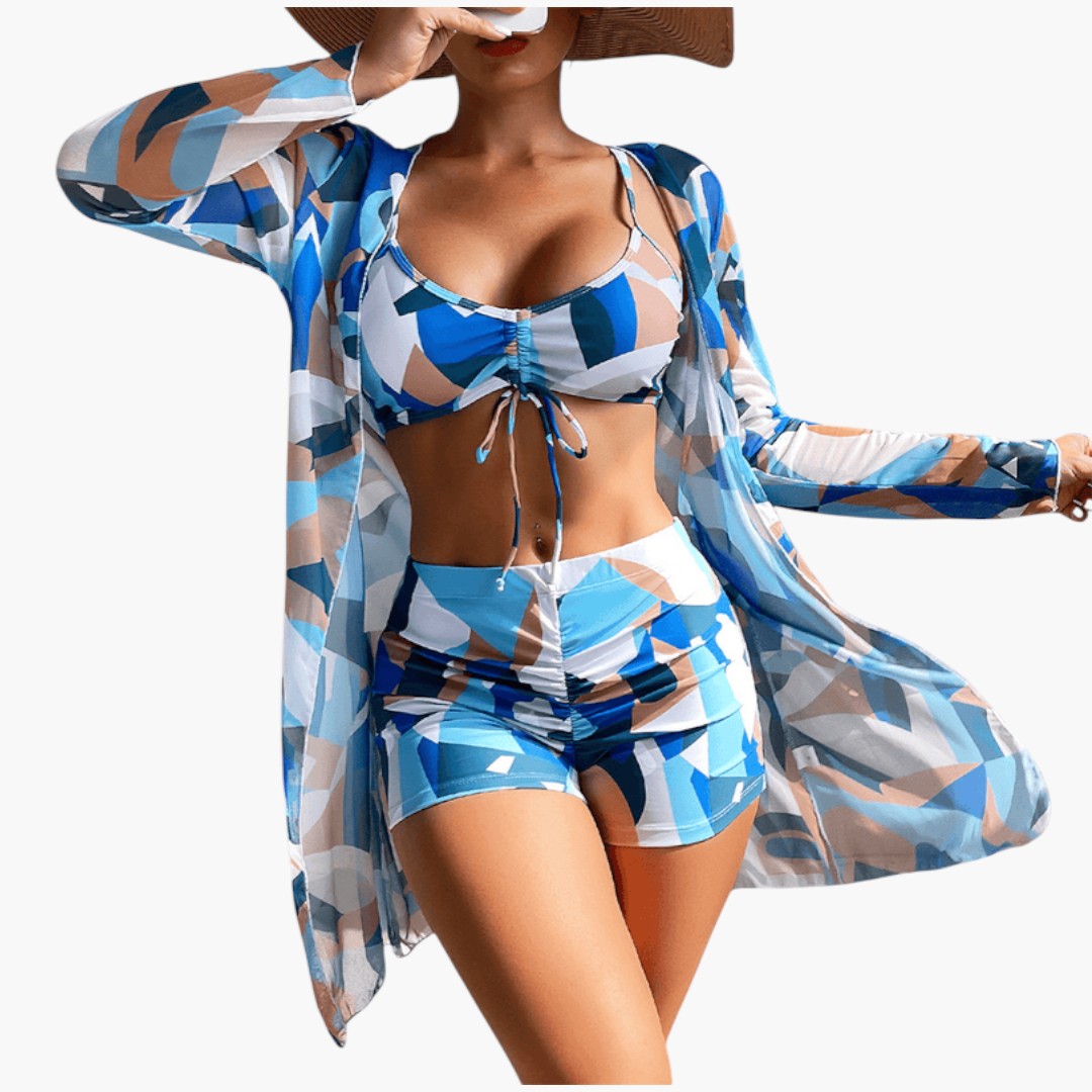 Completo bikini da donna con top a scollo a V