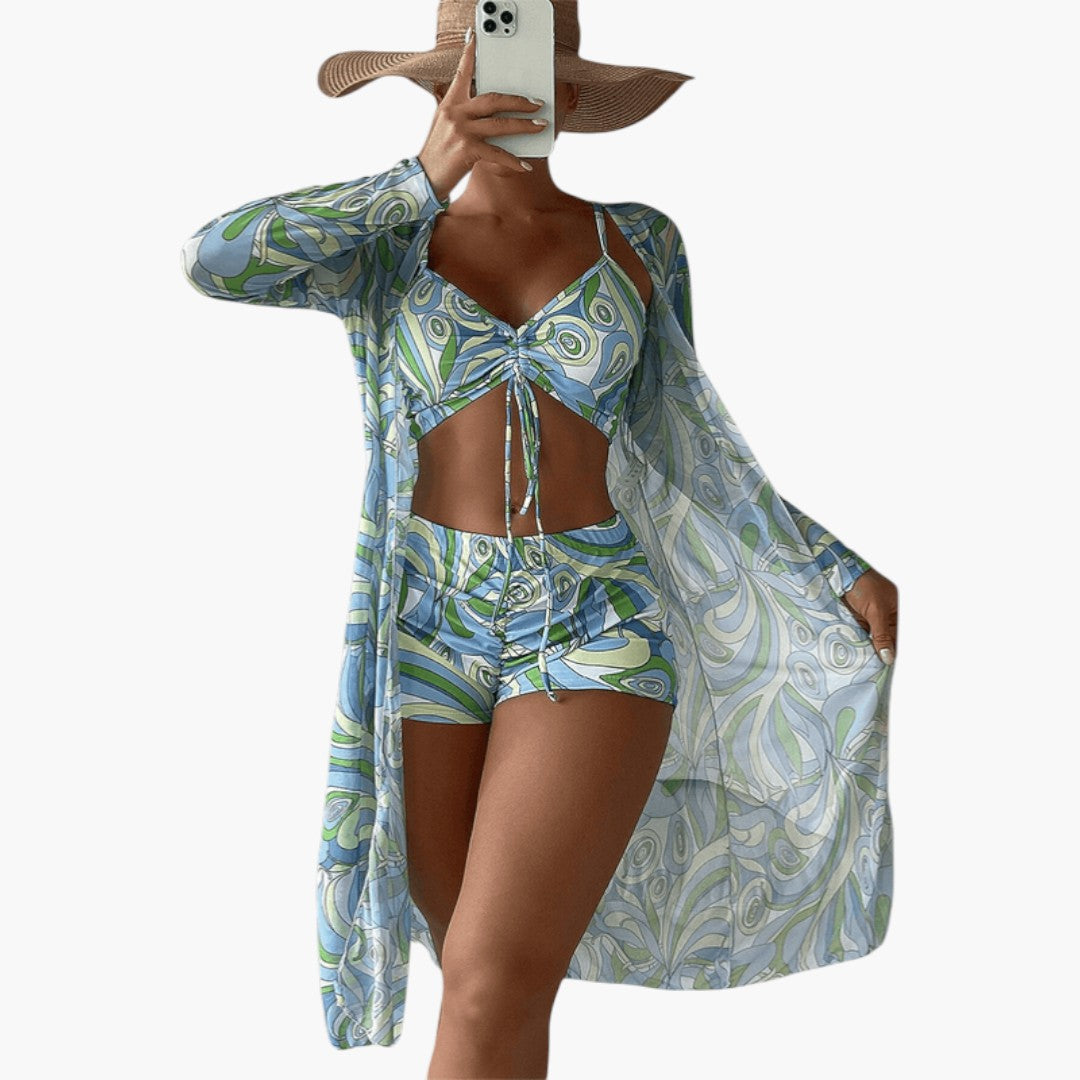 Completo bikini da donna con top a scollo a V