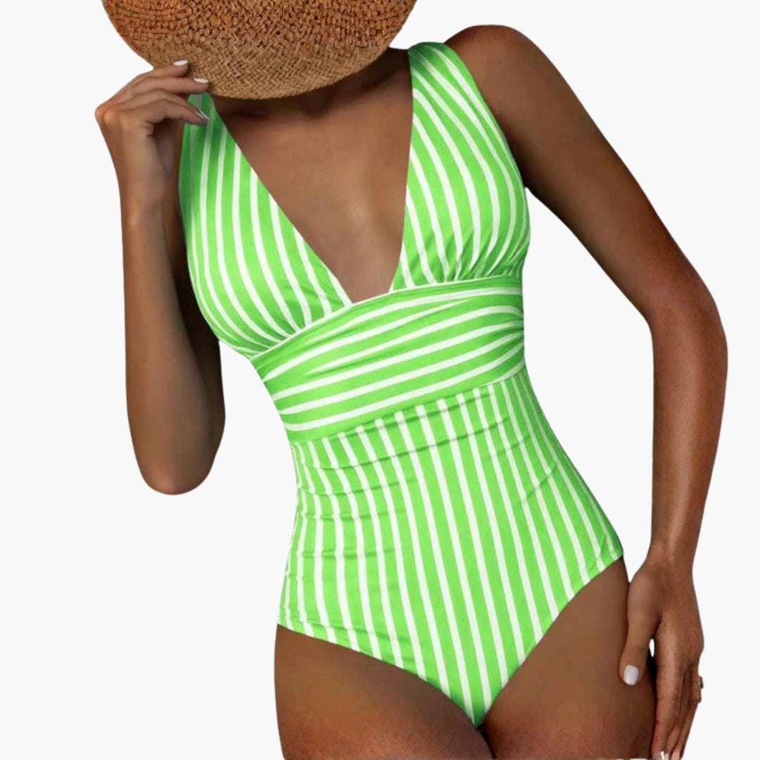 Maillot de bain une pièce femmes avec motif rayé