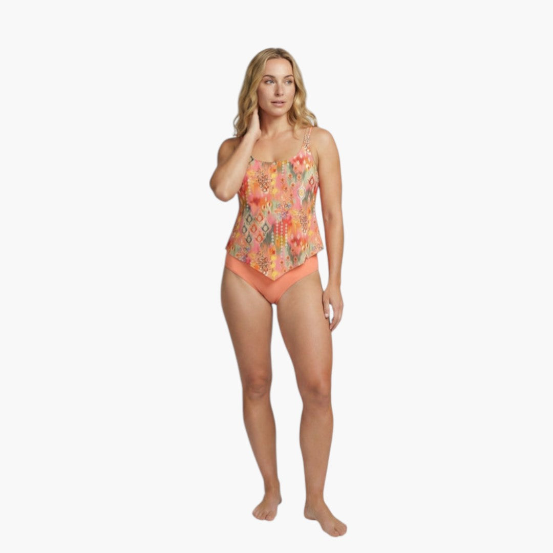 Maillot tankini femmes a bretelles fines et découpes