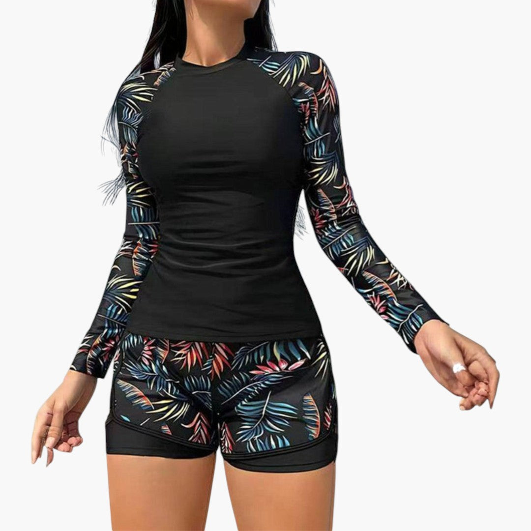 Maillot tankini til kvinder med lange ærmer