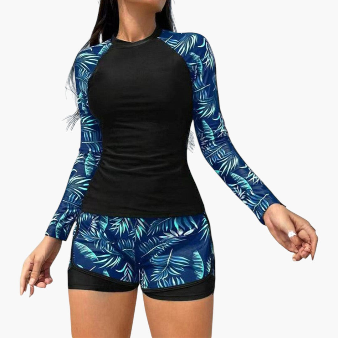 Maillot tankini til kvinder med lange ærmer