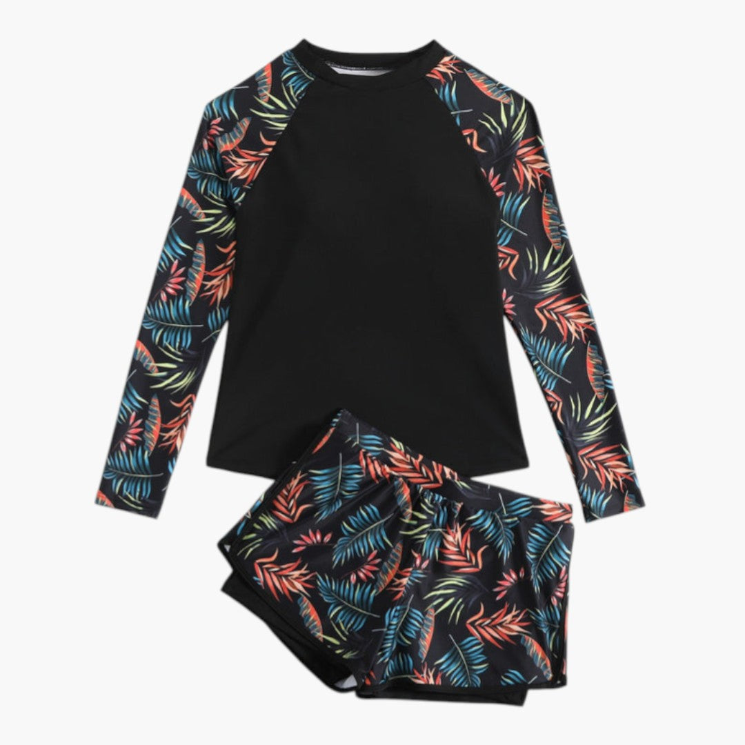 Maillot tankini til kvinder med lange ærmer
