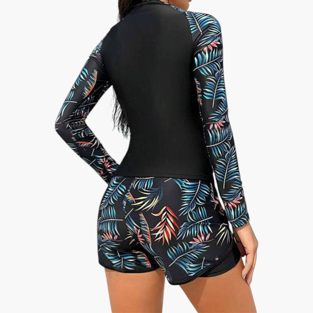 Maillot tankini til kvinder med lange ærmer