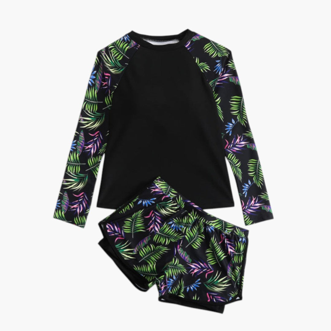 Maillot tankini til kvinder med lange ærmer