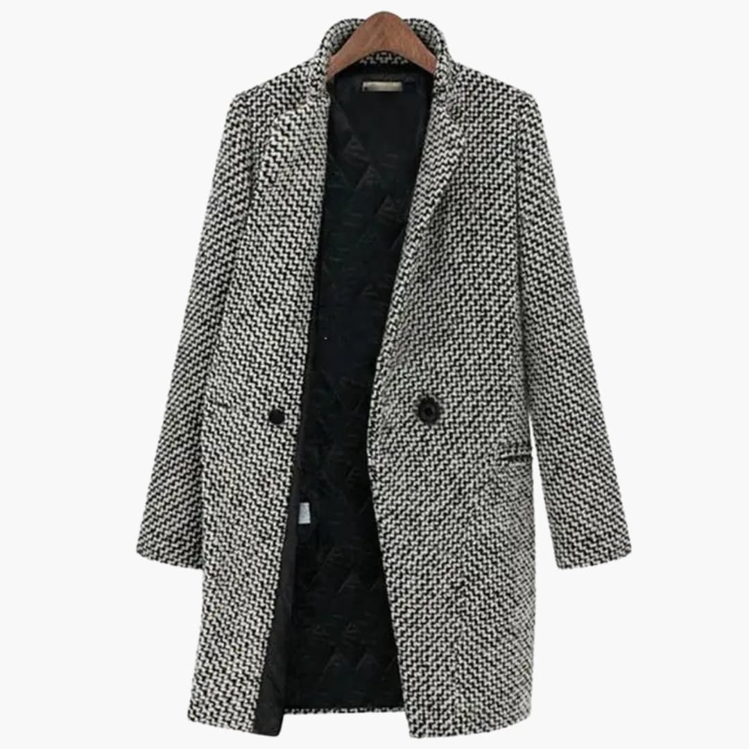 Manteau Blazer Femme avec Bouton Unique et Poches Latérales