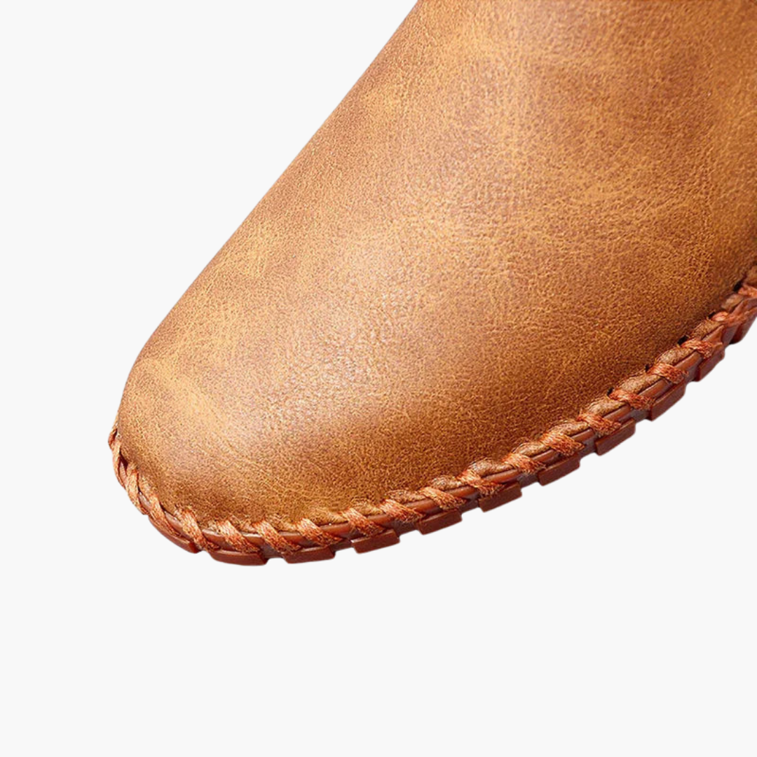 Herresko slip-on mokkasiner med syet sål