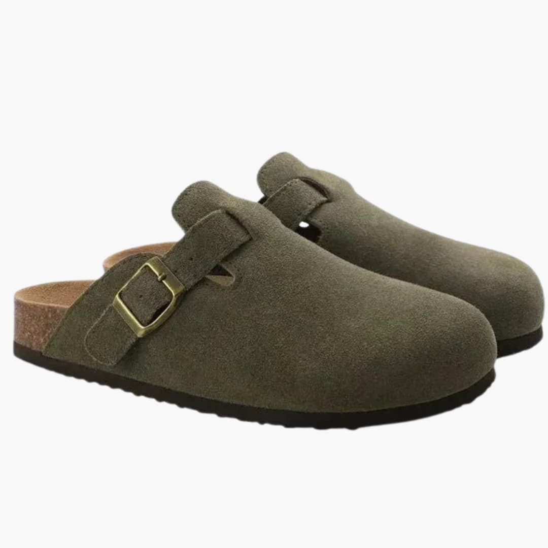 Mules sabots classiques pour homme avec semelle en liège et bride réglable