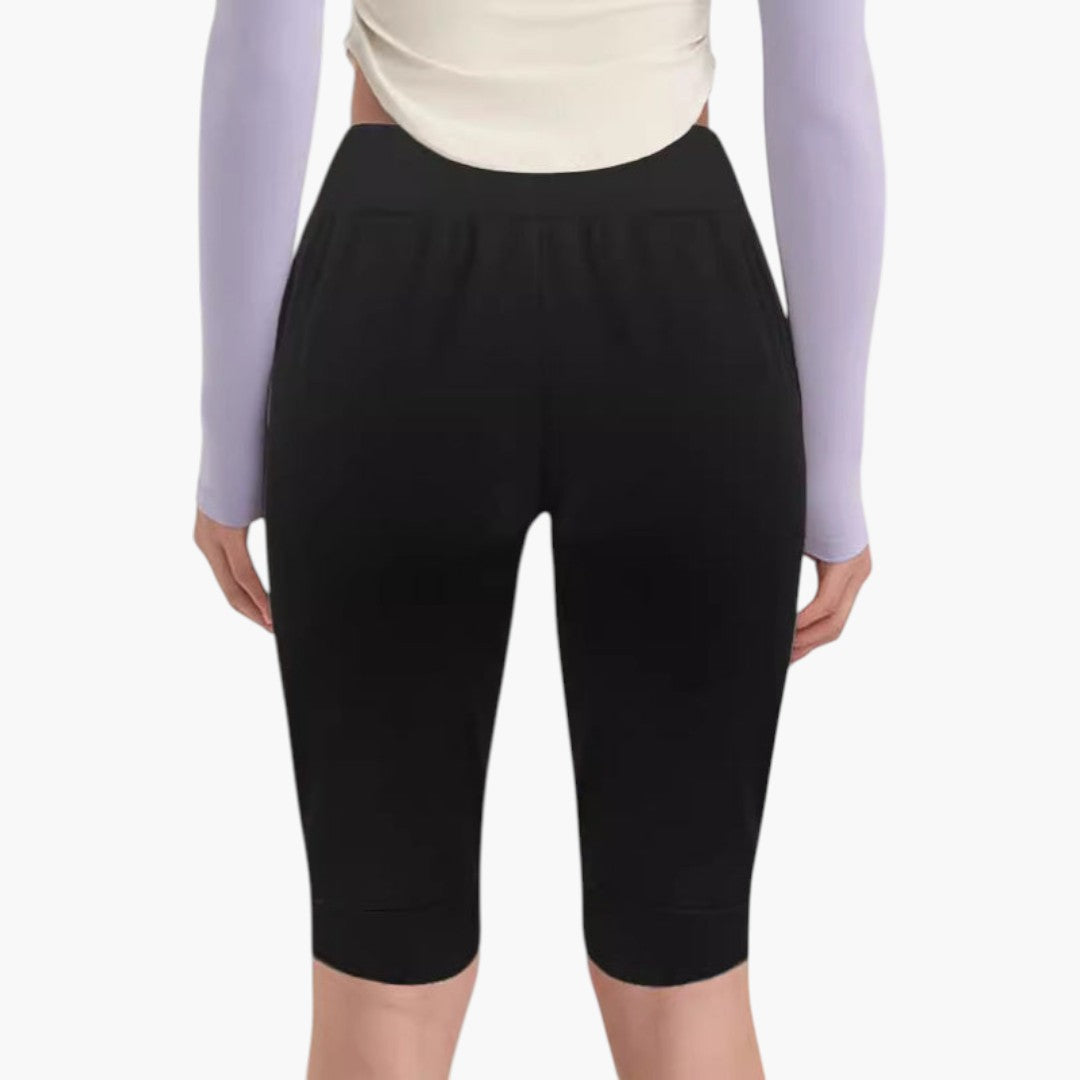 Pantaloni Capri Donna con Vita Elastica e Tasche