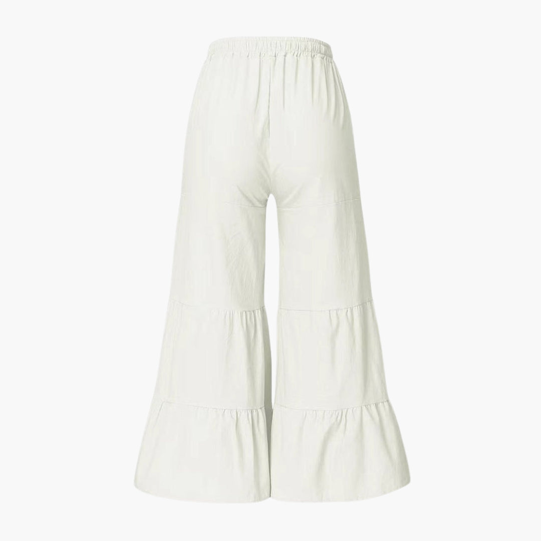 Pantalon Femme à Jambes Larges a Taille Élastique