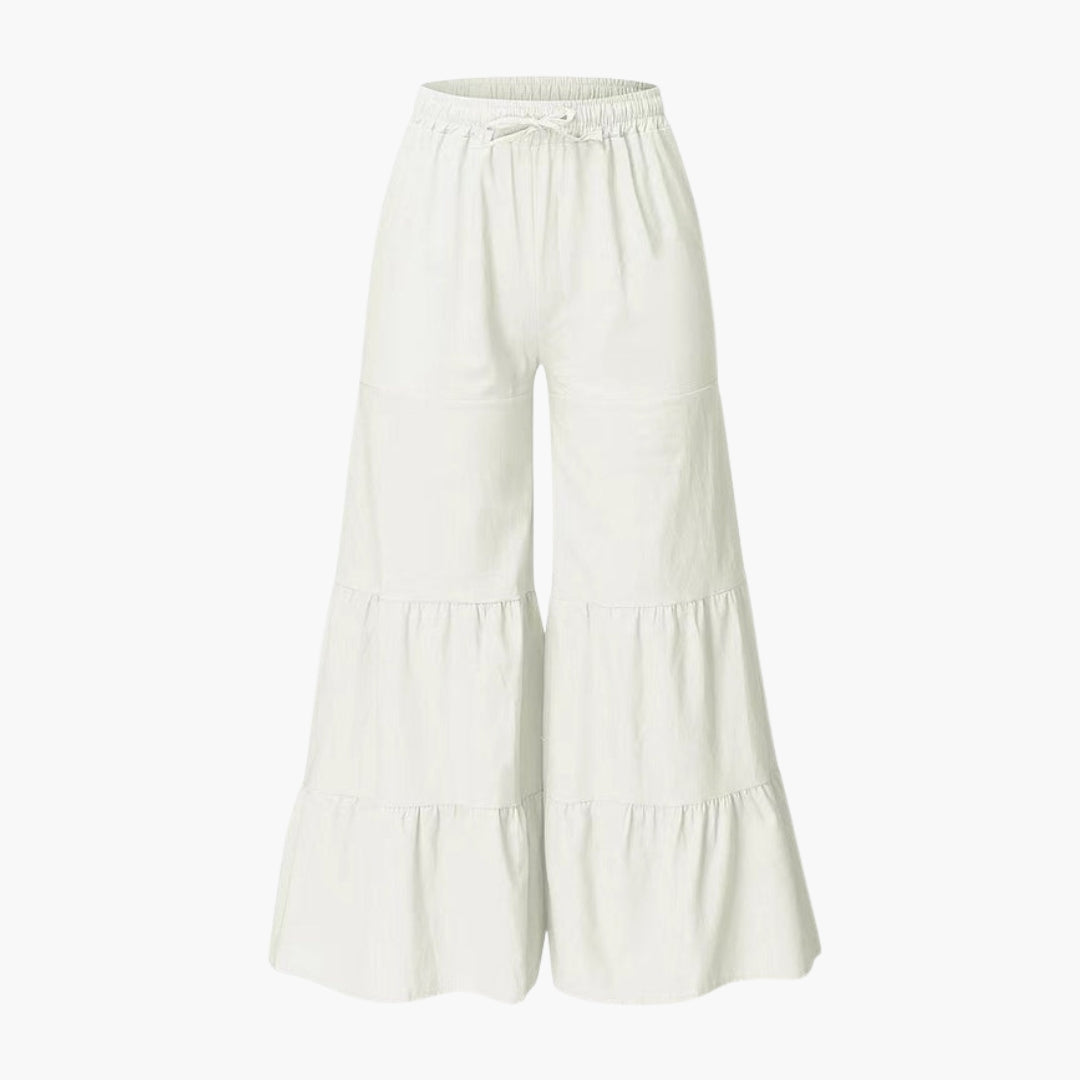 Pantalon Femme à Jambes Larges a Taille Élastique
