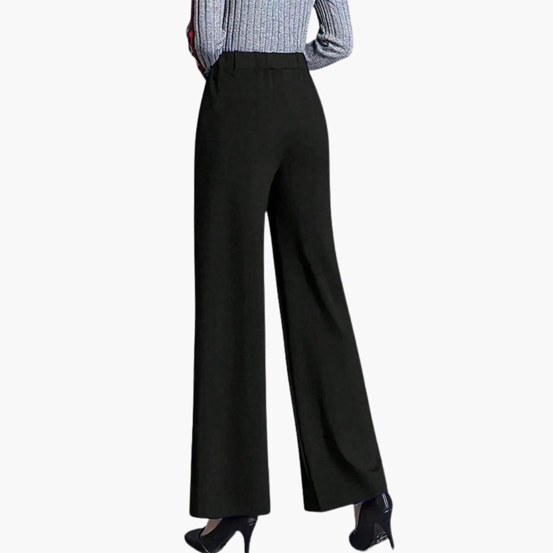Pantalón Palazzo para mujer de talle alto con pliegues laterales