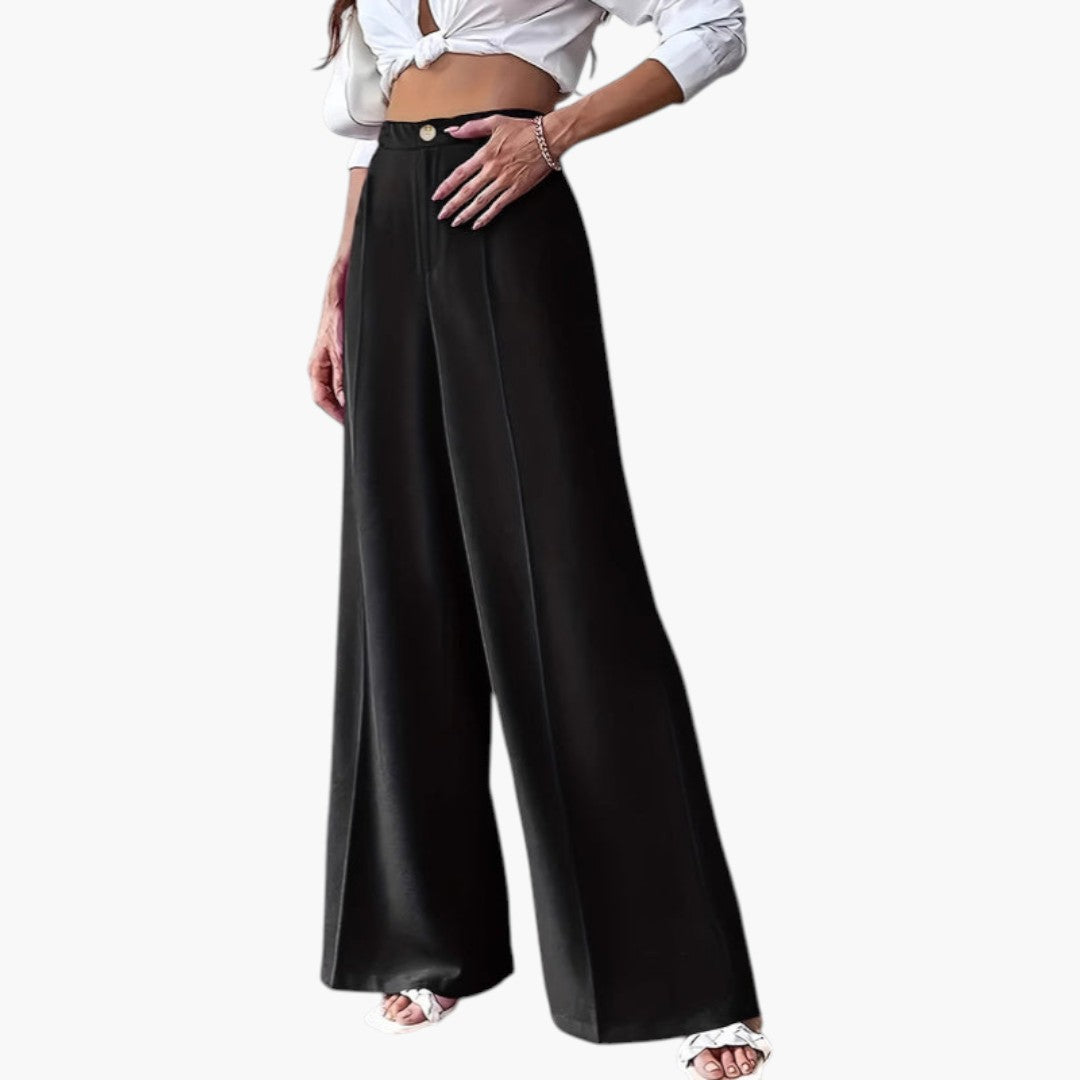 Pantalon Palazzo Femme Taille Haute et Jambe Large