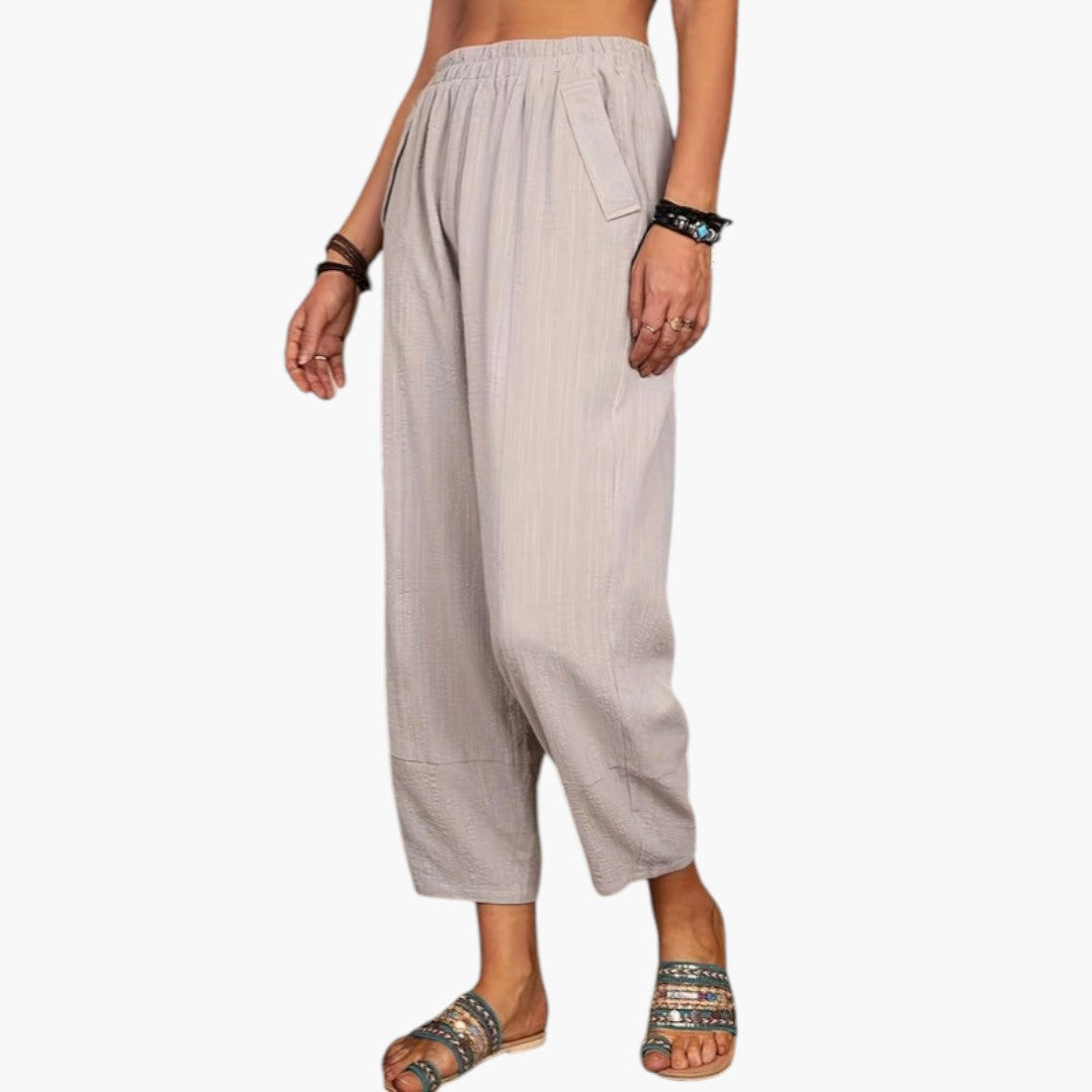 Palazzo-Hose für Damen mit weitem Bein und Seitentaschen