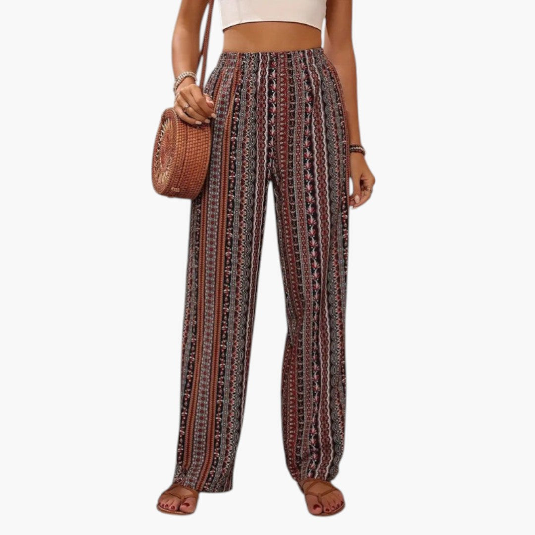 Pantalon Palazzo Femme avec Motif Graphique