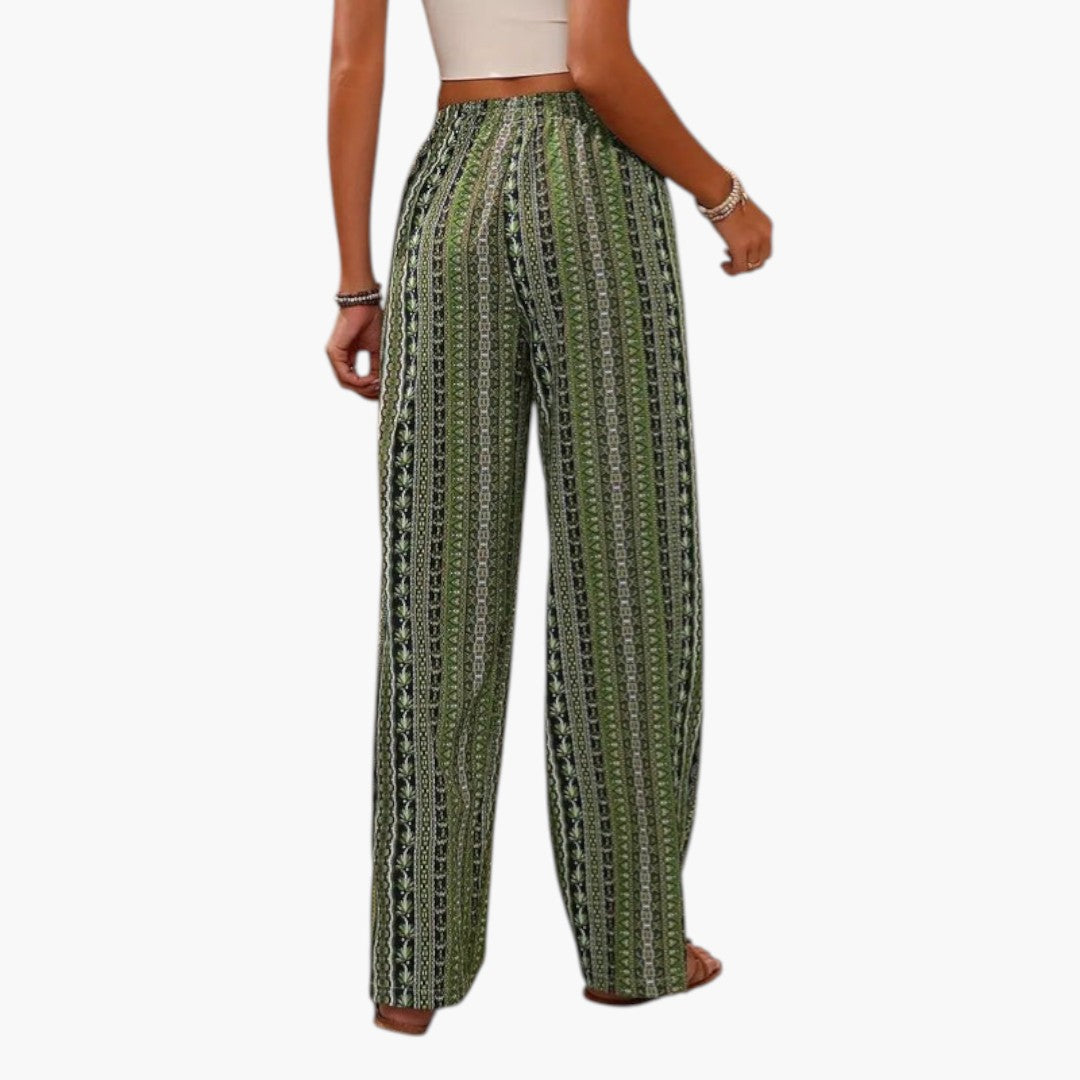 Pantalon Palazzo Femme avec Motif Graphique