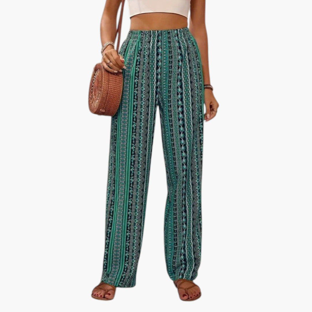Pantalon Palazzo Femme avec Motif Graphique