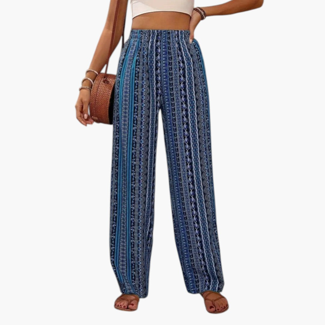 Pantalon Palazzo Femme avec Motif Graphique