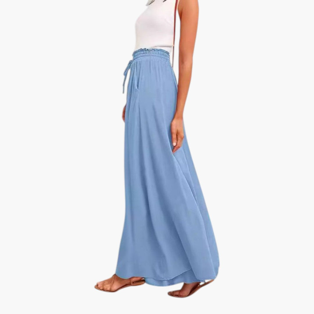 Calças Palazzo Femininas com Bolsos Laterais