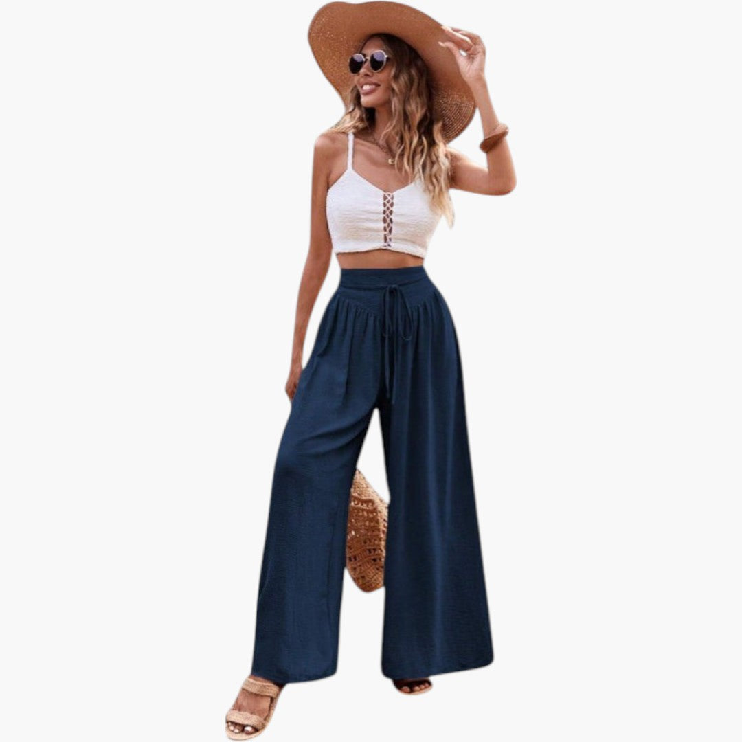 Palazzo-Hose für Damen mit hoher Taille