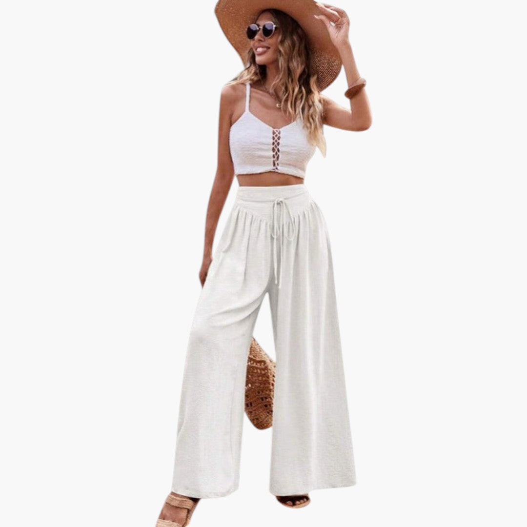 Palazzo-Hose für Damen mit hoher Taille