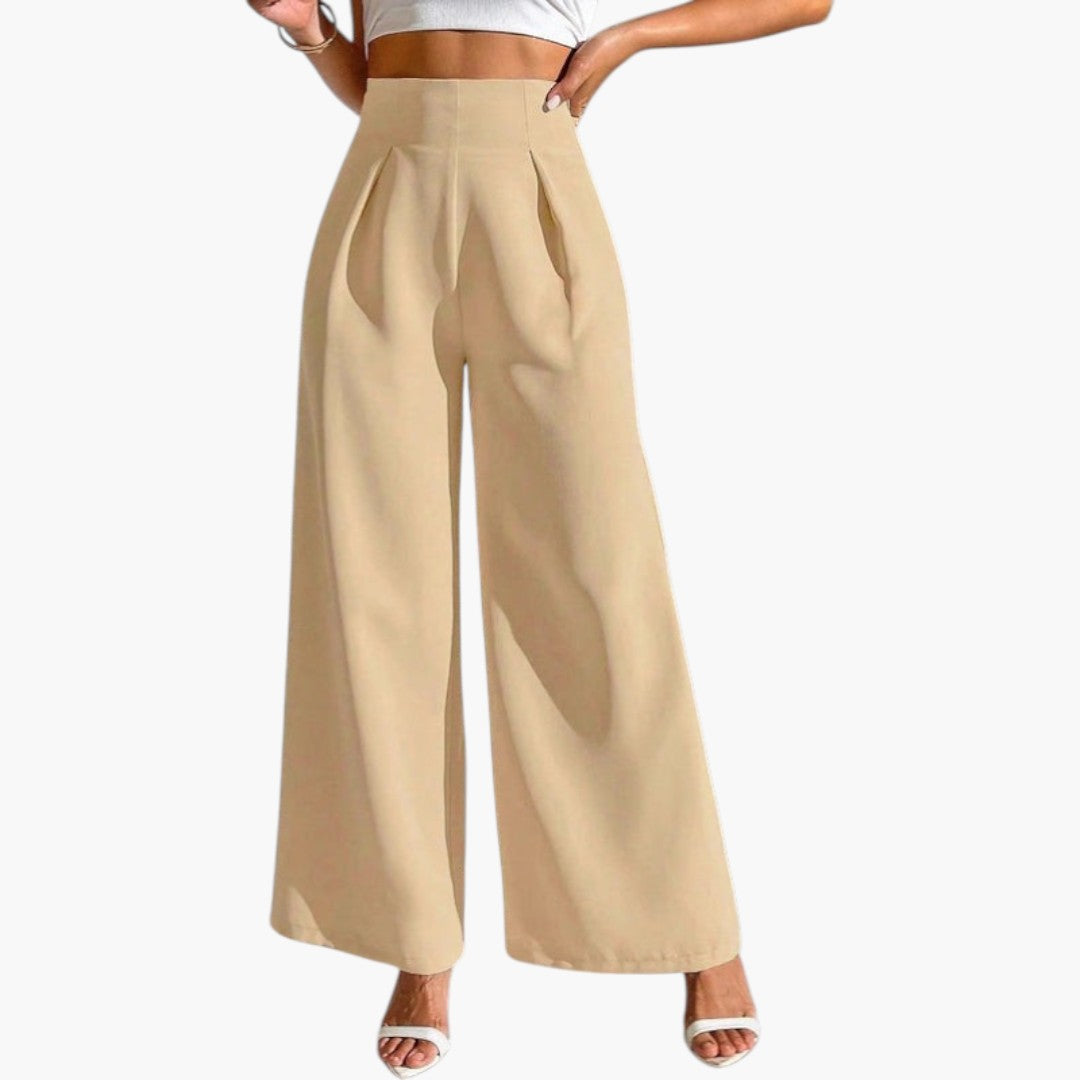 Palazzo-Hose für Damen mit hoher Taille und weitem Bein