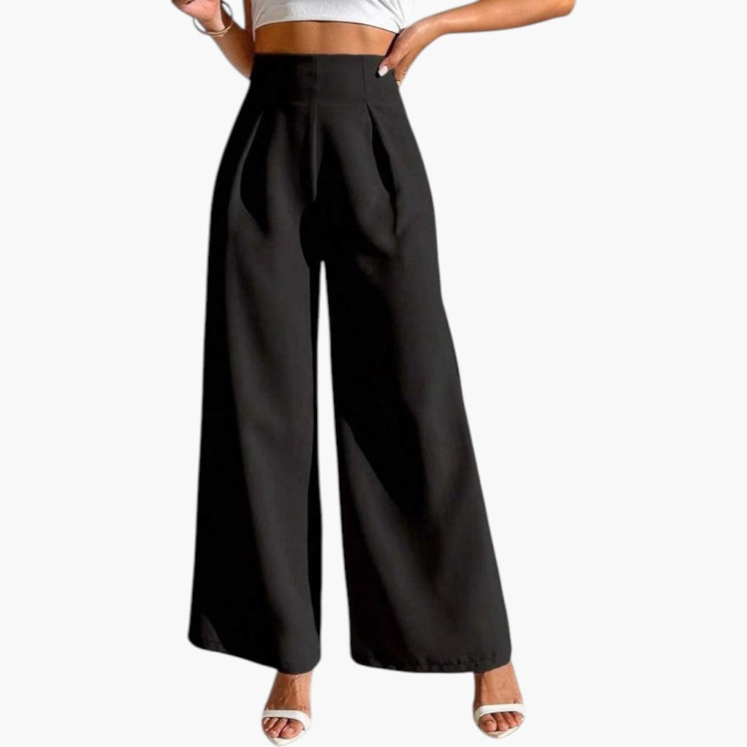 Palazzo-Hose für Damen mit hoher Taille und weitem Bein