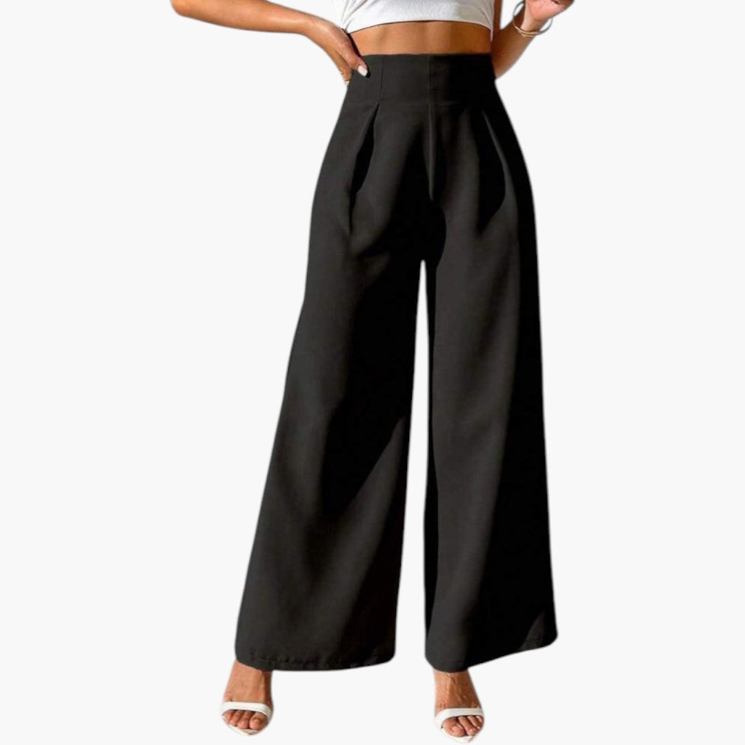 Palazzo-Hose für Damen mit hoher Taille und weitem Bein
